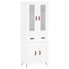 Stylish Highboard in White - 69.5x34x180 cm | HipoMarket UK