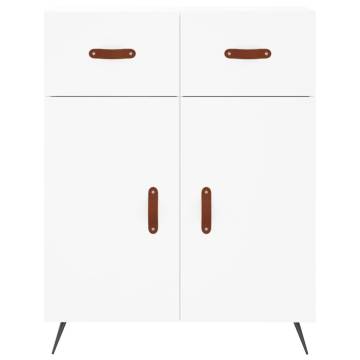 Stylish Highboard in White - 69.5x34x180 cm | HipoMarket UK