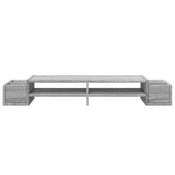 Monitor Stand with Storage - Grey Sonoma, 100x27 cm