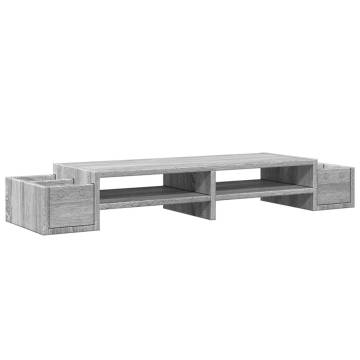 Monitor Stand with Storage - Grey Sonoma, 100x27 cm