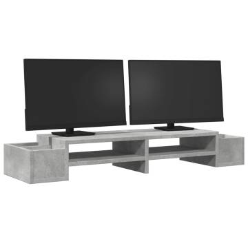 Monitor Stand with Storage - Concrete Grey | Hipomarket UK