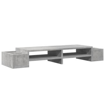 Monitor Stand with Storage - Concrete Grey | Hipomarket UK