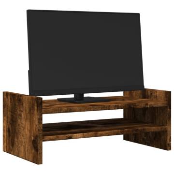 Monitor Stand Smoked Oak - Ergonomic & Stylish | HipoMarket