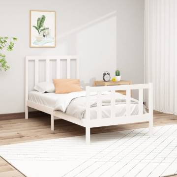 White Solid Wood Pine Bed Frame 100x200 cm | Hipomarket UK