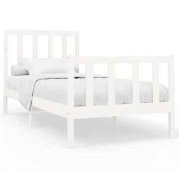 White Solid Wood Pine Bed Frame 100x200 cm | Hipomarket UK