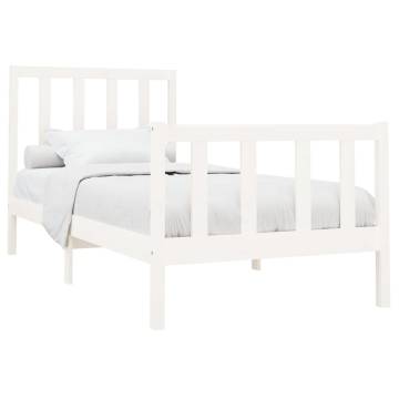 White Solid Wood Pine Bed Frame 100x200 cm | Hipomarket UK