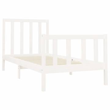 White Solid Wood Pine Bed Frame 100x200 cm | Hipomarket UK