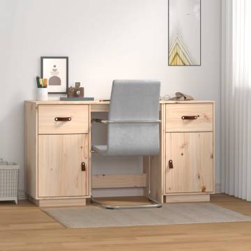 Solid Wood Pine Desk with Cabinets | 135x50x75 cm