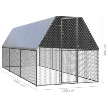 Spacious Chicken Cage 2x6m | Galvanised Steel | Hipomarket