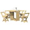 5 Piece Butterfly Dining Set - Foldable Pinewood | HipoMarket UK