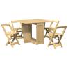 5 Piece Butterfly Dining Set - Foldable Pinewood | HipoMarket UK