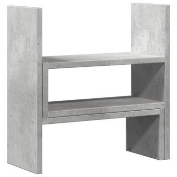 Adjustable Concrete Grey Desk Organiser - 40x17x41 cm