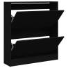 Shoe Cabinet Black 80x21x87.5 cm | Durable Engineered Wood