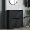 Shoe Cabinet Black 80x21x87.5 cm | Durable Engineered Wood