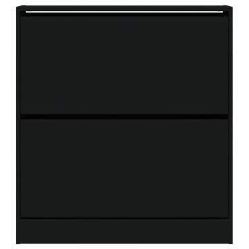 Shoe Cabinet Black 80x21x87.5 cm | Durable Engineered Wood