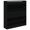 Shoe Cabinet Black 80x21x87.5 cm | Durable Engineered Wood