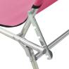 Folding Sun Lounger with Canopy - Stylish Pink Aluminium