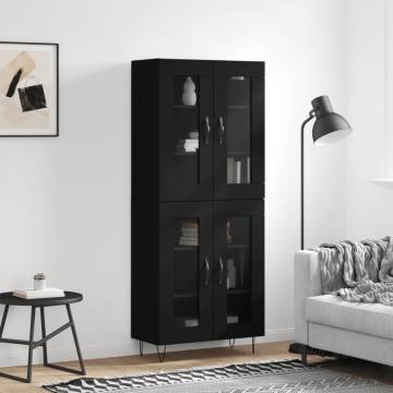 Highboard Black 69.5x34x180 cm | Stylish Engineered Wood