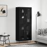 Highboard Black 69.5x34x180 cm Engineered Wood Colour black Quantity in Package 1 Model 2 glass doors 