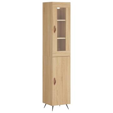 Elegant Highboard Sonoma Oak | 34.5x34x180 cm Engineered Wood