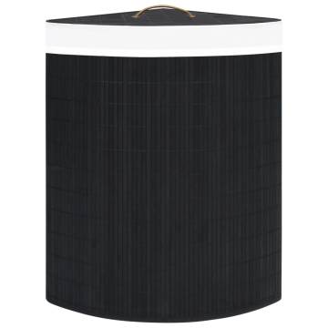 Bamboo Corner Laundry Basket Black 60 L - Stylish & Functional