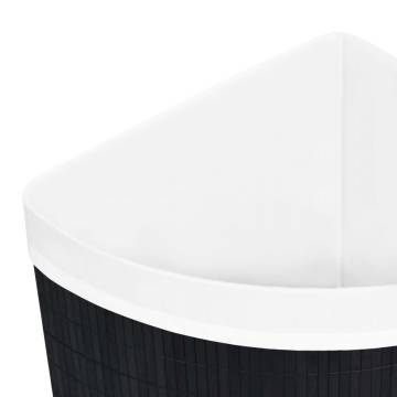 Bamboo Corner Laundry Basket Black 60 L - Stylish & Functional