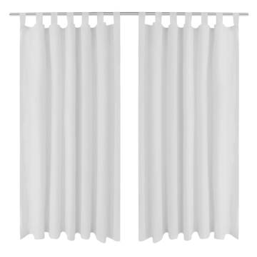 2 pcs White Micro-Satin Curtains - 140 x 245 cm | Hipo Market