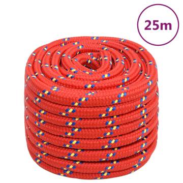 Durable Red Boat Rope 20mm 25m - Polypropylene | HipoMarket