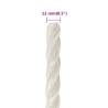 Durable White Polypropylene Work Rope - 12mm, 250m