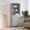 Highboard Concrete Grey 69.5x34x180 cm Engineered Wood Colour concrete grey Quantity in Package 1 Model 1 door 3 drawers 