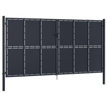 Garden Gate Steel 400x175 cm Anthracite - Durable & Secure