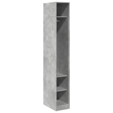 Stylish Concrete Grey Wardrobe - Engineered Wood | HipoMarket