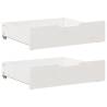 Under-Bed Drawers 2 pcs White - Solid Pinewood Storage Solution