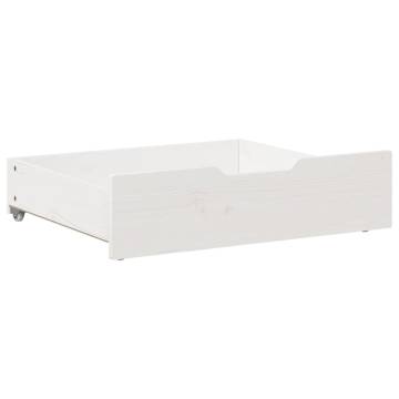 Under-Bed Drawers 2 pcs White - Solid Pinewood Storage Solution