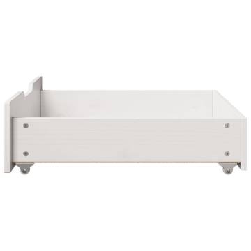 Under-Bed Drawers 2 pcs White - Solid Pinewood Storage Solution