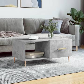 Stylish Concrete Grey Coffee Table - 90x50x40 cm | Hipo Market