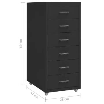 Mobile File Cabinet Black - Durable & Stylish Office Storage