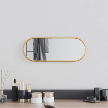 Elegant Gold Oval Wall Mirror 40x15 cm for Home Decor