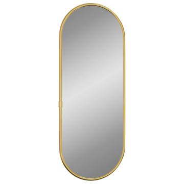 Elegant Gold Oval Wall Mirror 40x15 cm for Home Decor