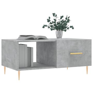 Stylish Concrete Grey Coffee Table - 90x50x40 cm | Hipo Market