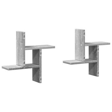 Stylish Wall Shelves 2 Pcs Grey Sonoma - Maximize Your Space