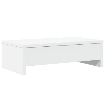 Monitor Stand with Drawers - White 50x27 cm | HipoMarket