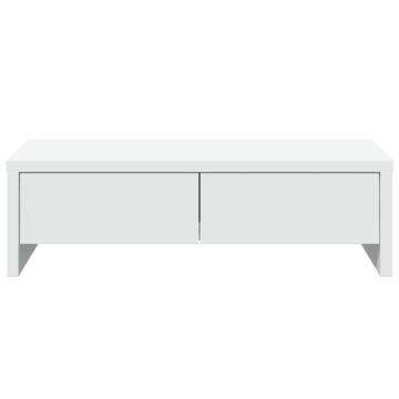 Monitor Stand with Drawers - White 50x27 cm | HipoMarket