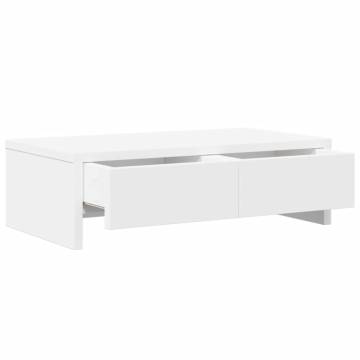 Monitor Stand with Drawers - White 50x27 cm | HipoMarket