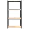 4-Layer Shelves - Anthracite Steel & Engineered Wood Set of 3