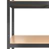 4-Layer Shelves - Anthracite Steel & Engineered Wood Set of 3