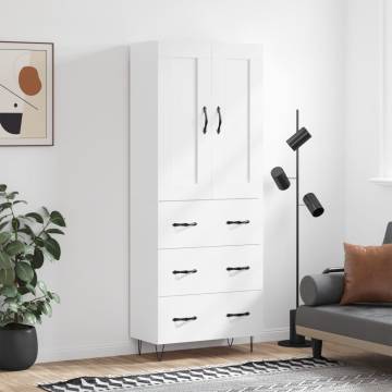 Stylish Highboard White 69.5x34x180 cm | Hipomarket UK