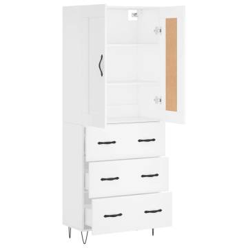 Stylish Highboard White 69.5x34x180 cm | Hipomarket UK