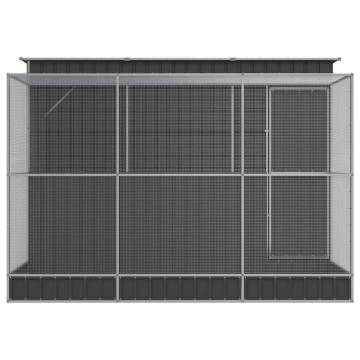 Aviary with Extension Silver 290x303 cm - Sturdy Steel Design