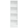 Stylish White Bookcase - 40x24x143 cm Engineered Wood